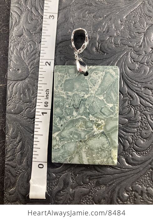 Rectangle Shaped Natural Jasper Stone Pendant Jewelry - #IH77HGdaQh4-2