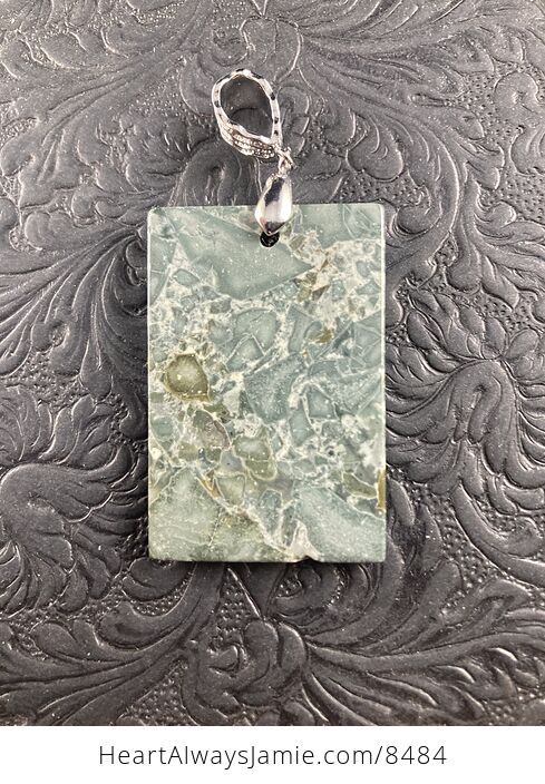 Rectangle Shaped Natural Jasper Stone Pendant Jewelry - #IH77HGdaQh4-3