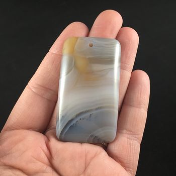 Rectangle Shaped Natural Scenic Agate Stone Jewelry Pendant #5jr2AyWpl50