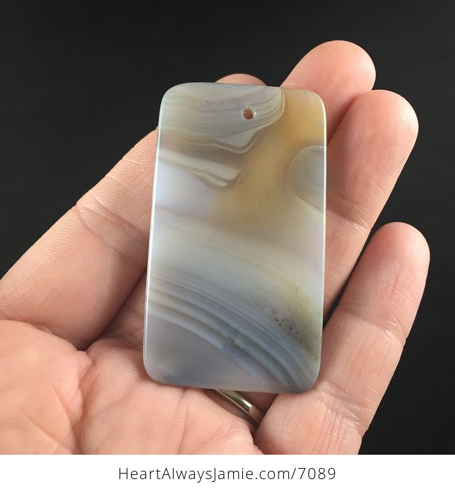Rectangle Shaped Natural Scenic Agate Stone Jewelry Pendant - #5jr2AyWpl50-5