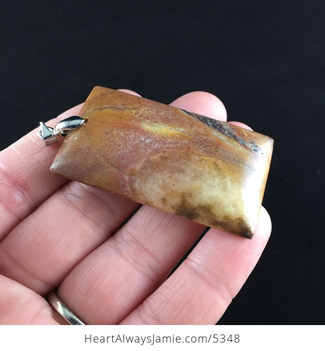 Rectangle Shaped Orange Amazonite Jasper Stone Jewelry Pendant - #a4xnqRoVpA0-4