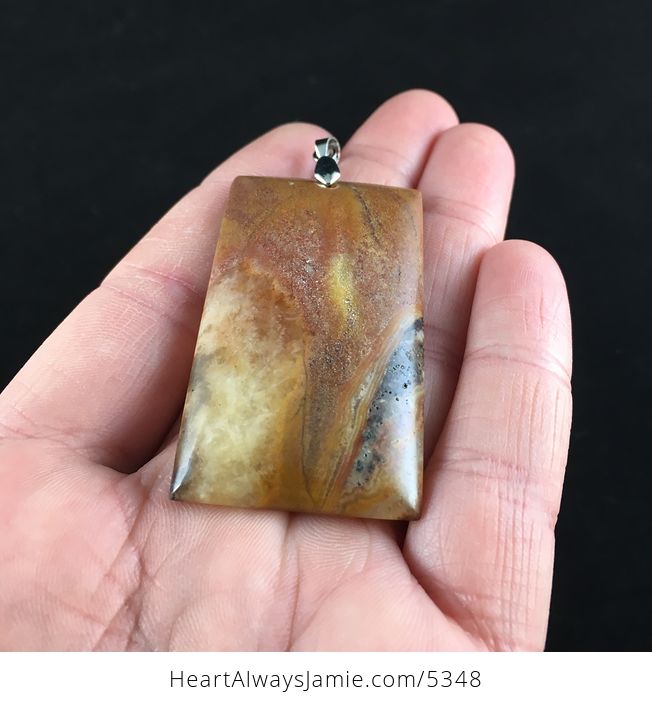 Rectangle Shaped Orange Amazonite Jasper Stone Jewelry Pendant - #a4xnqRoVpA0-2
