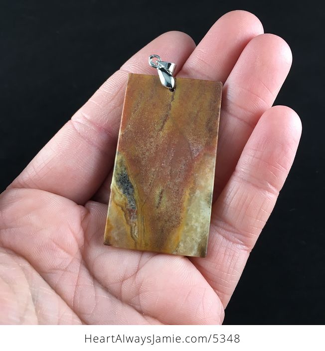 Rectangle Shaped Orange Amazonite Jasper Stone Jewelry Pendant - #a4xnqRoVpA0-6