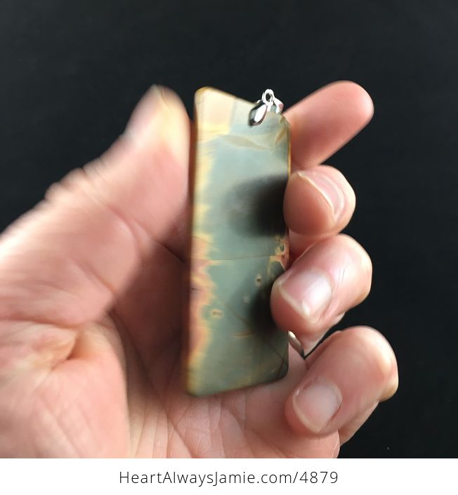 Rectangle Shaped Picasso Jasper Stone Jewelry Pendant - #ARe6ByQiiPY-4