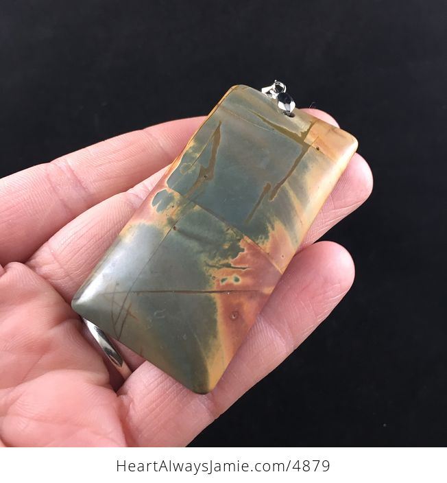 Rectangle Shaped Picasso Jasper Stone Jewelry Pendant - #ARe6ByQiiPY-3