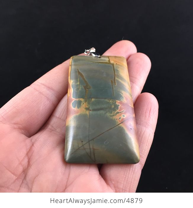 Rectangle Shaped Picasso Jasper Stone Jewelry Pendant - #ARe6ByQiiPY-2