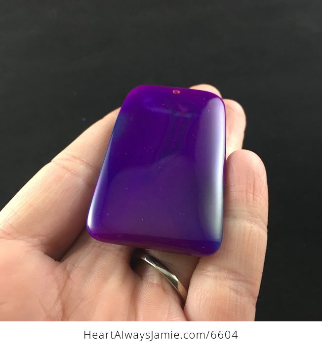 Rectangle Shaped Purple Agate Stone Jewelry Pendant - #Uaf3iXwyORQ-2