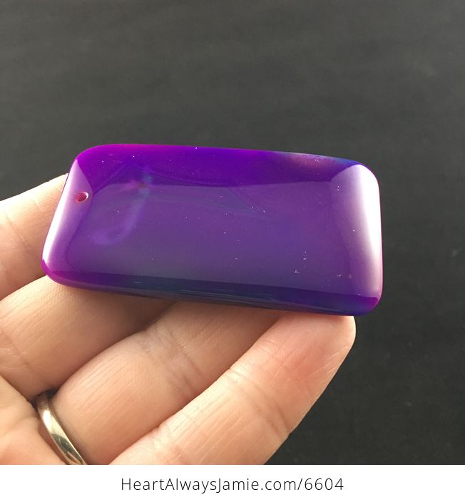 Rectangle Shaped Purple Agate Stone Jewelry Pendant - #Uaf3iXwyORQ-4