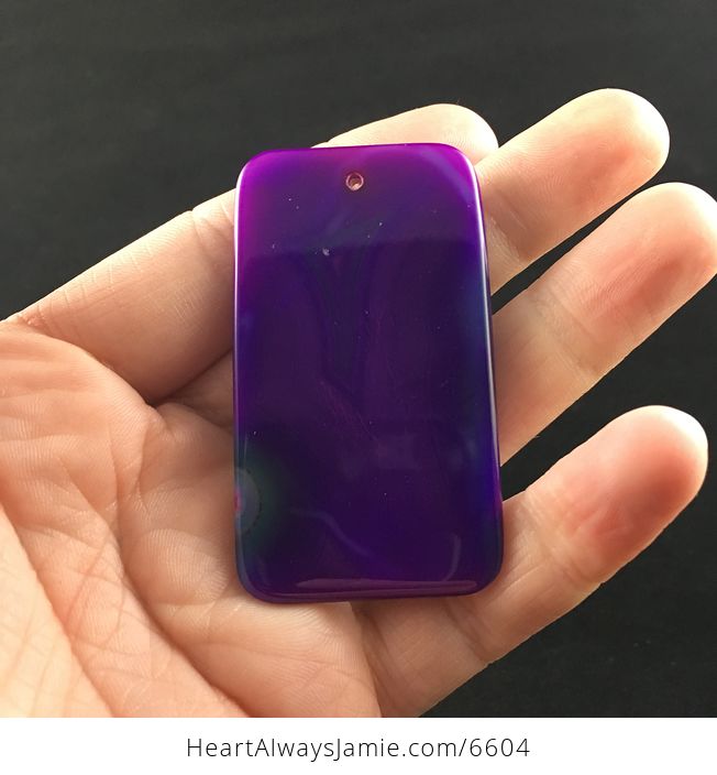 Rectangle Shaped Purple Agate Stone Jewelry Pendant - #Uaf3iXwyORQ-6