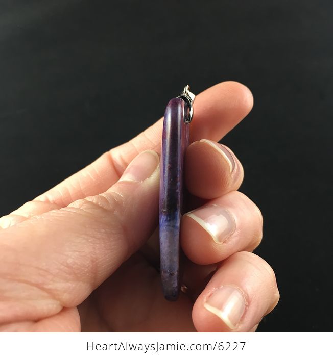 Rectangle Shaped Purple Jasper Stone Jewelry Pendant - #3juuNbzx48o-5