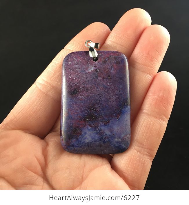 Rectangle Shaped Purple Jasper Stone Jewelry Pendant - #3juuNbzx48o-1