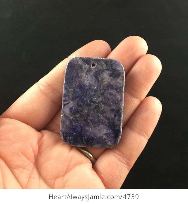 Rectangle Shaped Purple Lepidolite Stone Jewelry Pendant - #LqmqNCfPhR8-5