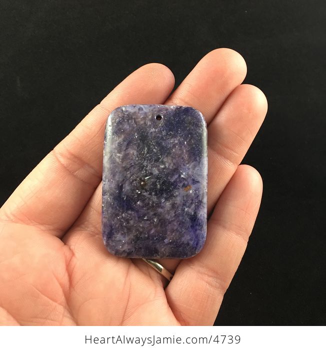 Rectangle Shaped Purple Lepidolite Stone Jewelry Pendant - #LqmqNCfPhR8-1