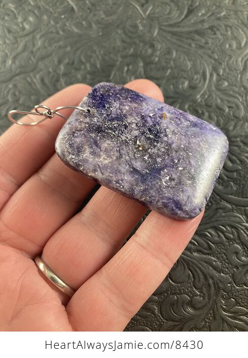 Rectangle Shaped Purple Lepidolite Stone Jewelry Pendant Ornament - #aIw2RWJaxN0-5