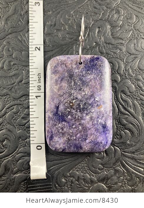 Rectangle Shaped Purple Lepidolite Stone Jewelry Pendant Ornament - #aIw2RWJaxN0-3
