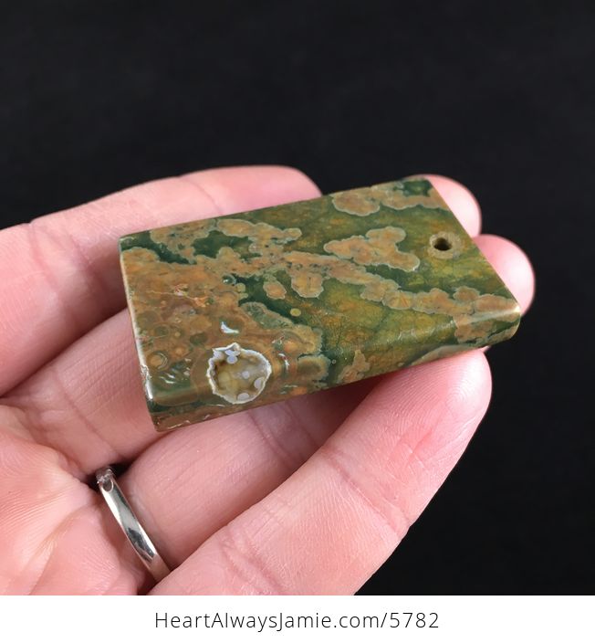 Rectangle Shaped Rainforest Jasper Stone Jewelry Pendant - #R0WFnXi25PE-8