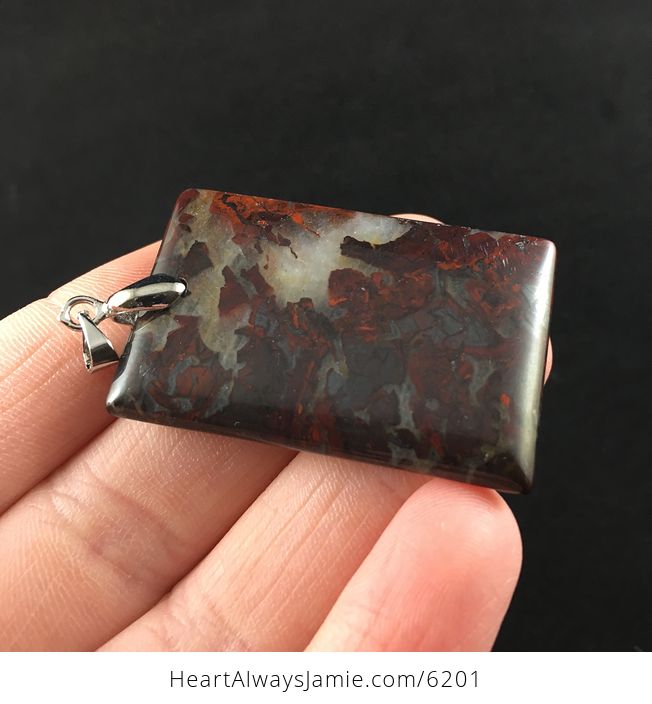 Rectangle Shaped Red Jasper Druzy Stone Jewelry Pendant - #QWkPg0TIy6Y-8