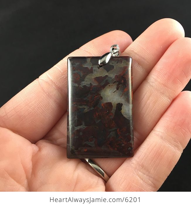 Rectangle Shaped Red Jasper Druzy Stone Jewelry Pendant - #QWkPg0TIy6Y-1