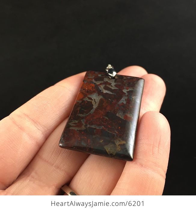 Rectangle Shaped Red Jasper Druzy Stone Jewelry Pendant - #QWkPg0TIy6Y-3