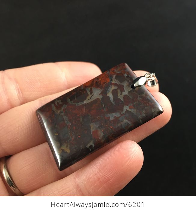Rectangle Shaped Red Jasper Druzy Stone Jewelry Pendant - #QWkPg0TIy6Y-4