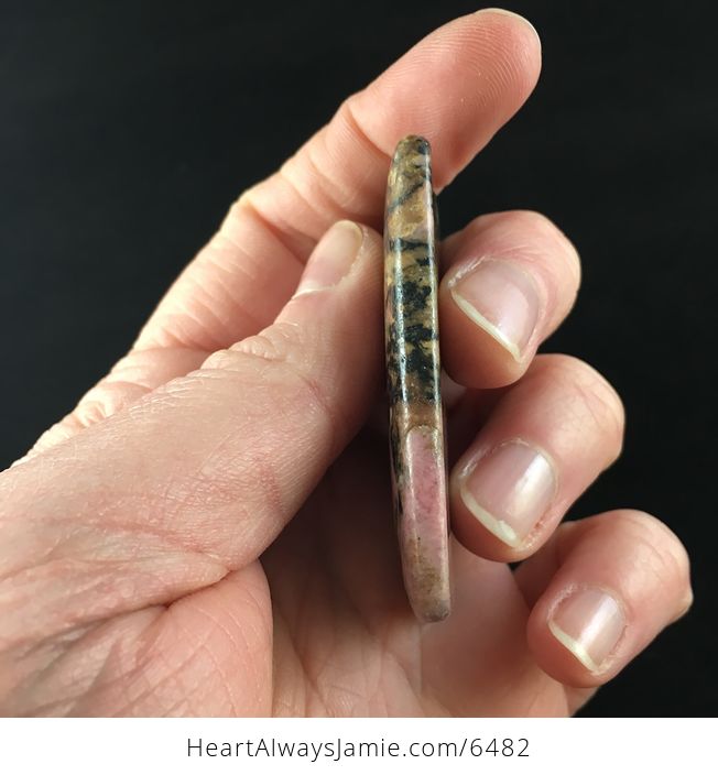 Rectangle Shaped Rhodonite Stone Jewelry Pendant - #AJSR1ZjGIy0-5