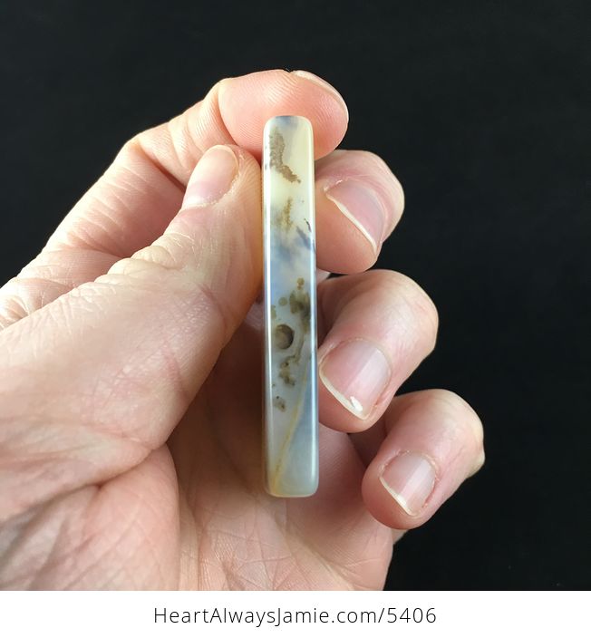 Rectangle Shaped Scenic Agate Stone Jewelry Pendant - #EDmay7VjSJM-6