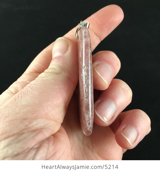 Rectangle Shaped Strawberry Quartz Stone Jewelry Pendant - #PSFwQ3ENWPM-5