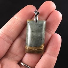 Rectangle Shaped Succor Creek Jasper Stone Jewelry Pendant #VDUACqTcRyQ