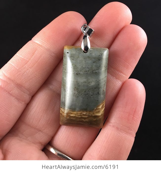 Rectangle Shaped Succor Creek Jasper Stone Jewelry Pendant - #VDUACqTcRyQ-1