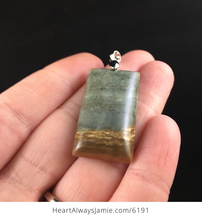 Rectangle Shaped Succor Creek Jasper Stone Jewelry Pendant - #VDUACqTcRyQ-2