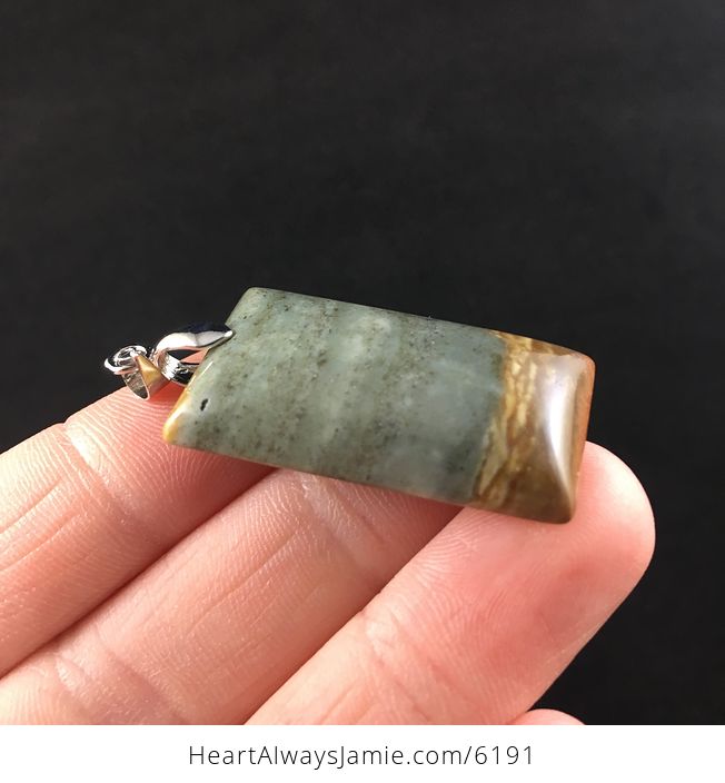 Rectangle Shaped Succor Creek Jasper Stone Jewelry Pendant - #VDUACqTcRyQ-4