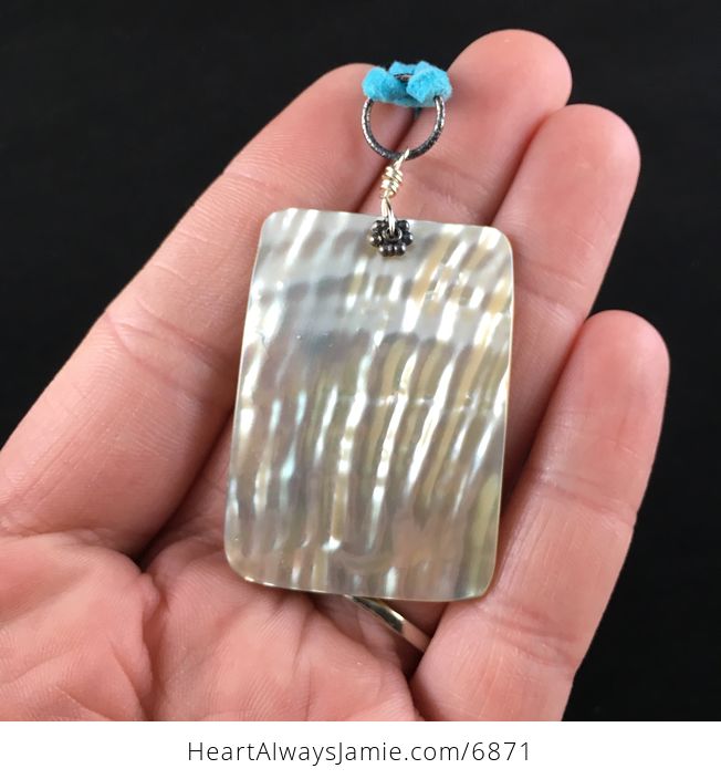 Rectangular Abalone Shell Jewelry Pendant Necklace - #46MCCe4Qvk0-2