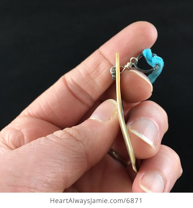 Rectangular Abalone Shell Jewelry Pendant Necklace - #46MCCe4Qvk0-3