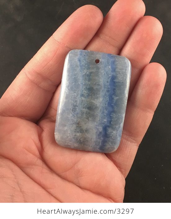 Rectangular Blue Calcite Stone Pendant Jewelry - #VpRz8Zxvwpc-1