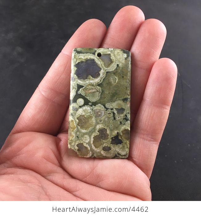 Rectangular Natural Green Kambaba Jasper Stone Pendant Jewelry - #JUZigr3EVgQ-1