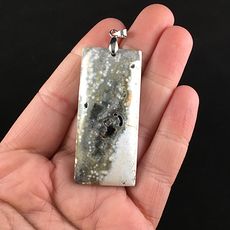 Rectangular Ocean Jasper Stone Jewelry Pendant #8KRLFkBrvHI