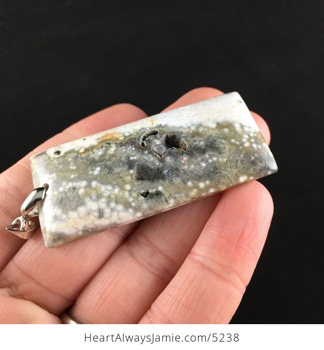 Rectangular Ocean Jasper Stone Jewelry Pendant - #8KRLFkBrvHI-4