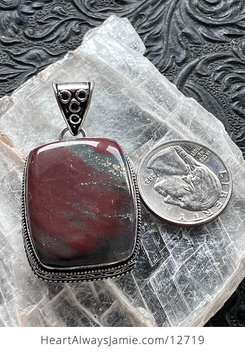 Rectangular Setonite African Bloodstone Jewelry Pendant Crystal Stone Jewelry - #K7DDVbatu84-6