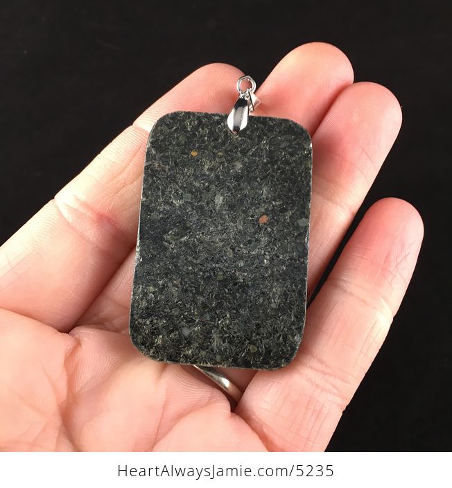 Rectangular Sparkly Black Jasper Stone Jewelry Pendant - #ING9ri5nGhE-6