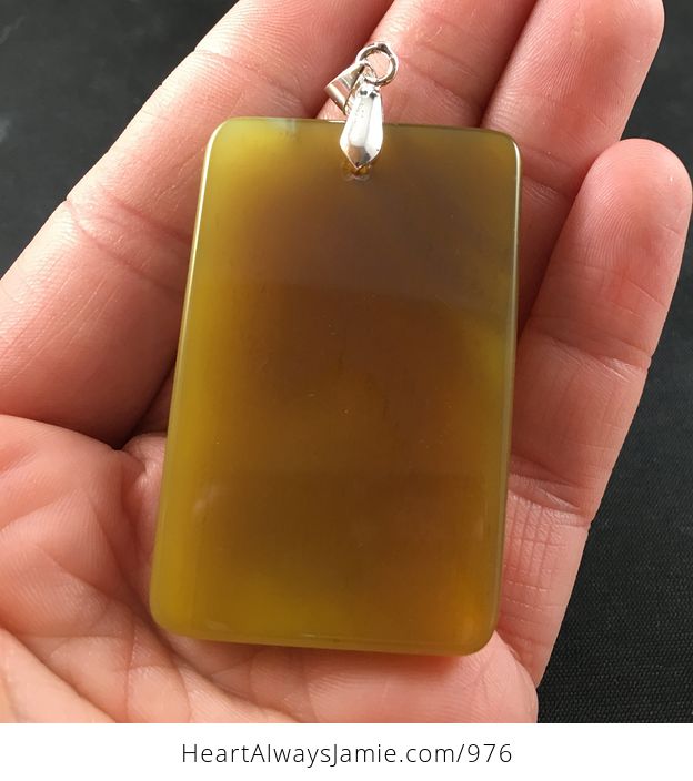 Rectangular Yellow and Tan and Blue and Green Druzy Stone Agate Pendant Necklace - #INIeA4f8fe0-2