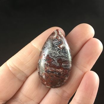 Red and Gray Mexican Crazy Lace Agate Stone Jewelry Pendant #zq5c4840BU0