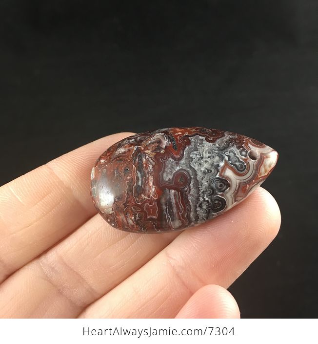 Red and Gray Mexican Crazy Lace Agate Stone Jewelry Pendant - #zq5c4840BU0-3