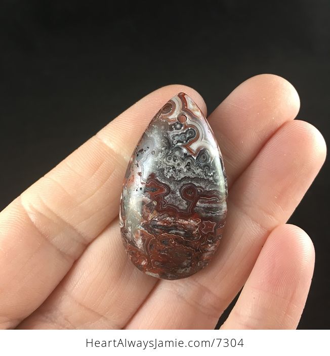 Red and Gray Mexican Crazy Lace Agate Stone Jewelry Pendant - #zq5c4840BU0-1