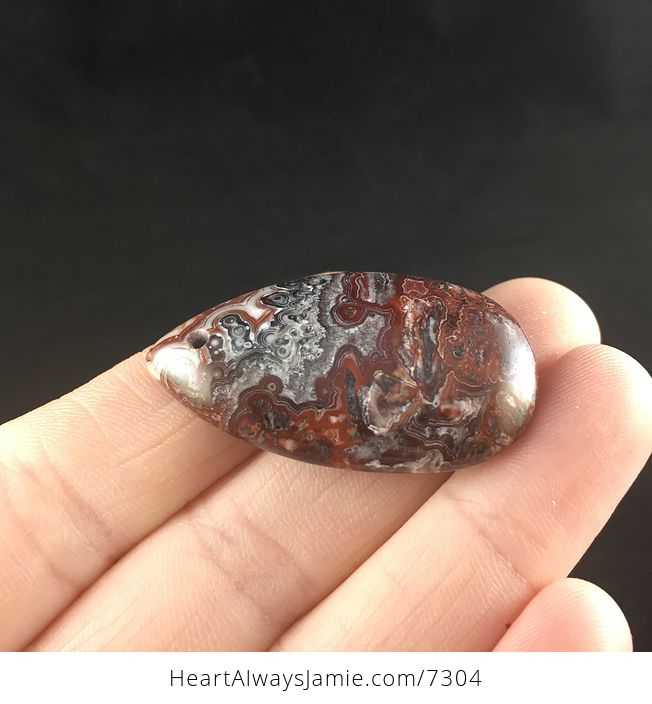Red and Gray Mexican Crazy Lace Agate Stone Jewelry Pendant - #zq5c4840BU0-4