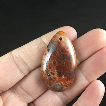 Red and Orange Mexican Crazy Lace Agate Stone Jewelry Pendant #ovsPnn7h4hw