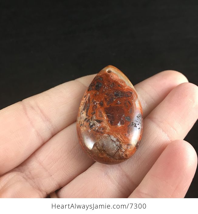Red and Orange Mexican Crazy Lace Agate Stone Jewelry Pendant - #ovsPnn7h4hw-2