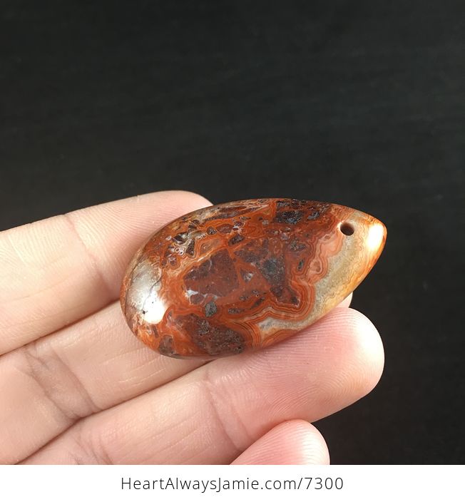Red and Orange Mexican Crazy Lace Agate Stone Jewelry Pendant - #ovsPnn7h4hw-3