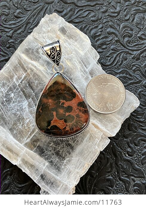 Red Birdseye Jasper Rhyolite Stone Jewelry Crystal Pendant - #y1cd0qYIxfU-7
