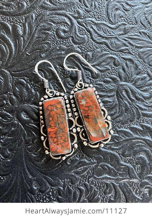 Red Brecciated Jasper Stone Crystal Jewelry Earrings - #pIsrvmTu0DA-2