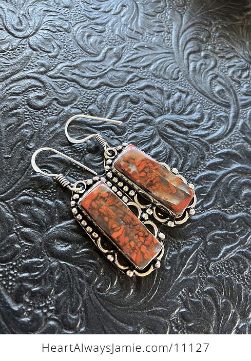 Red Brecciated Jasper Stone Crystal Jewelry Earrings - #pIsrvmTu0DA-1